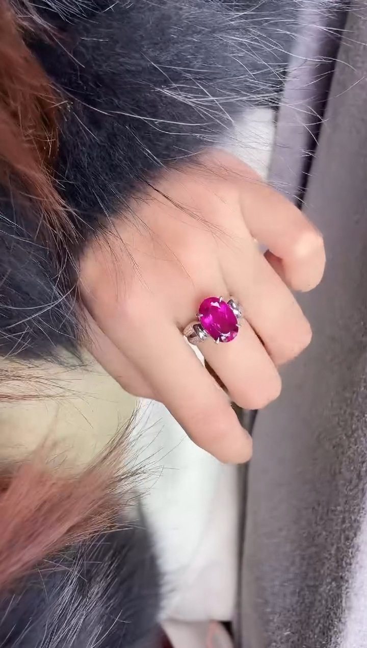 【闪购商品】碧玺戒指铂Pt850镶嵌主石6.43ct   