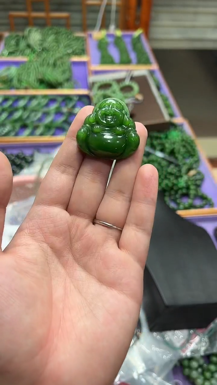 手串未镶嵌和田玉俄料佛公