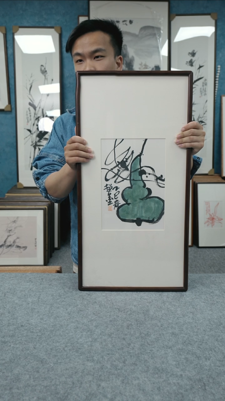 国画33*66郑志超老师花鸟带框