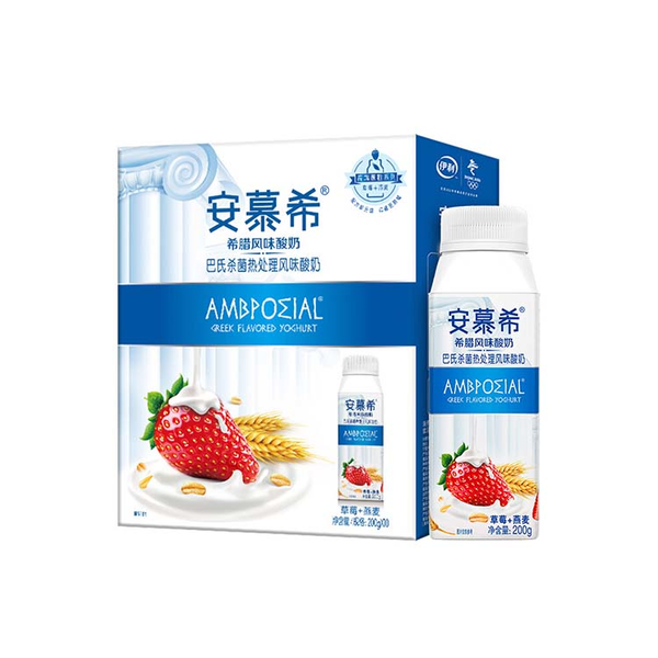 【2提装】新日期伊利安慕希草莓燕麦酸奶 200g*10