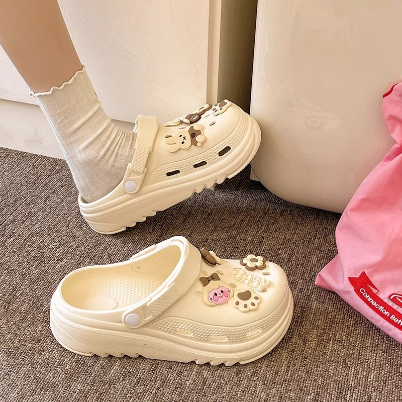 洞洞鞋女D夏季外穿2025新款厚底eva凉鞋防滑沙滩孕妇拖鞋女款3817