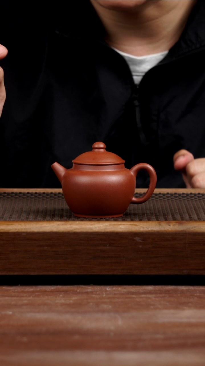 茶壶紫砂红皮龙巨轮珠120CC