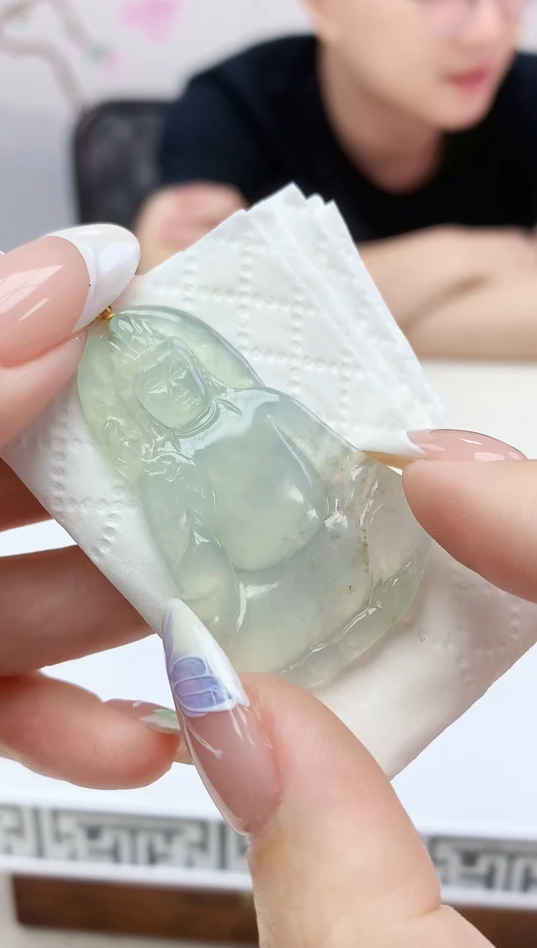 定制翡翠未镶嵌001ee-毛货观音82赠扣头