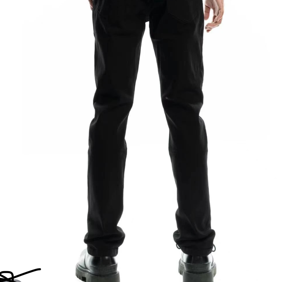 男士休闲裤秋季百搭黑色牛春秋直筒修身商务