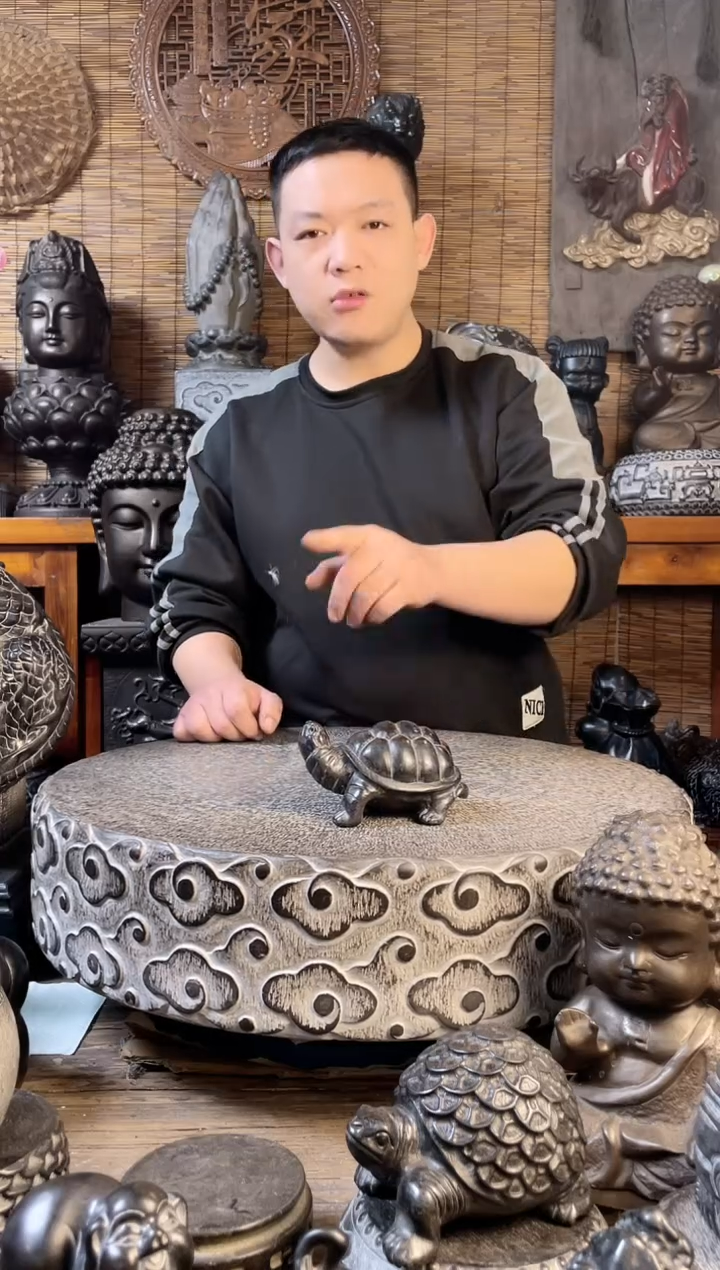 【闪购商品】13小乌龟天然青石雕刻