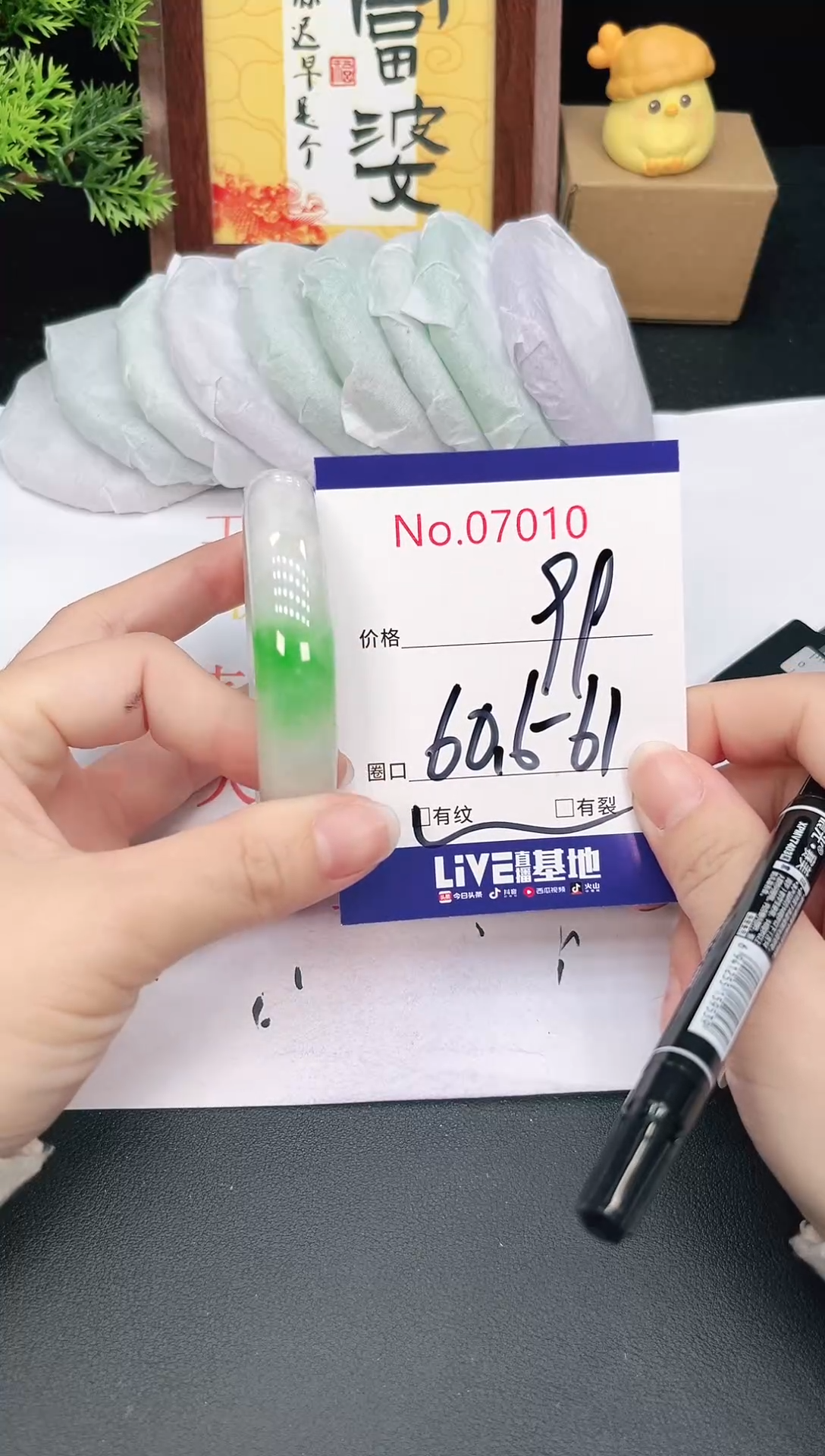 未镶嵌手镯翡翠7010