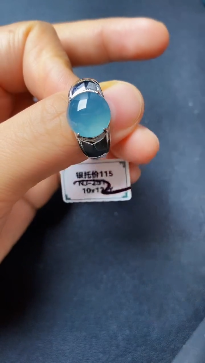 银S925镶嵌戒指翡翠22222222
