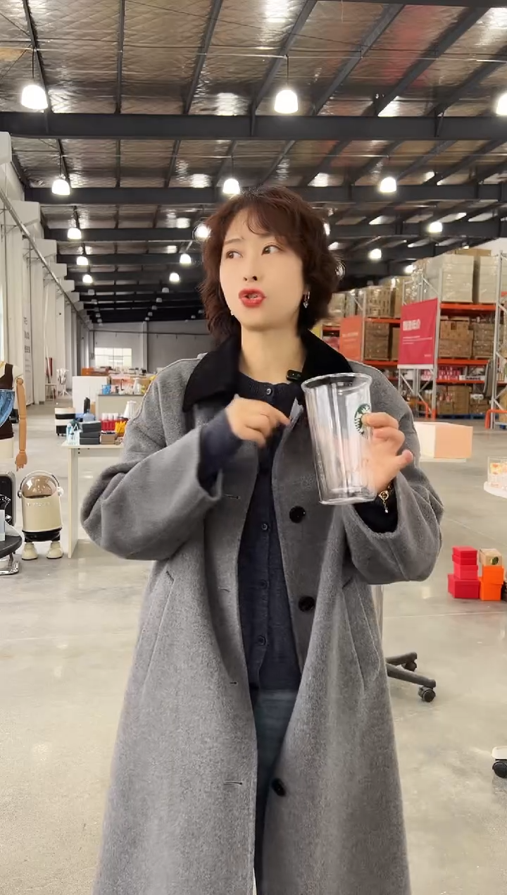 有机玻璃透明女神双层杯