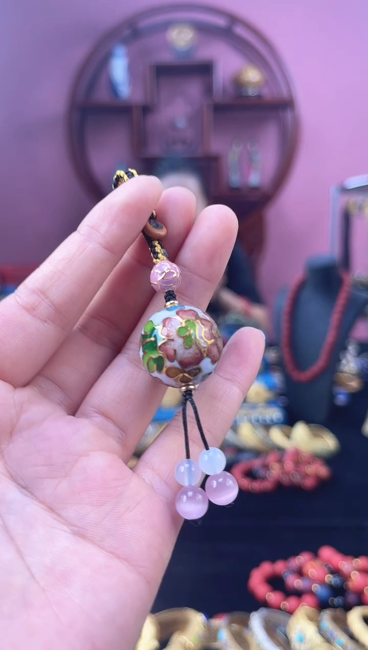 非遗 景泰蓝2.0单珠挂件 白色