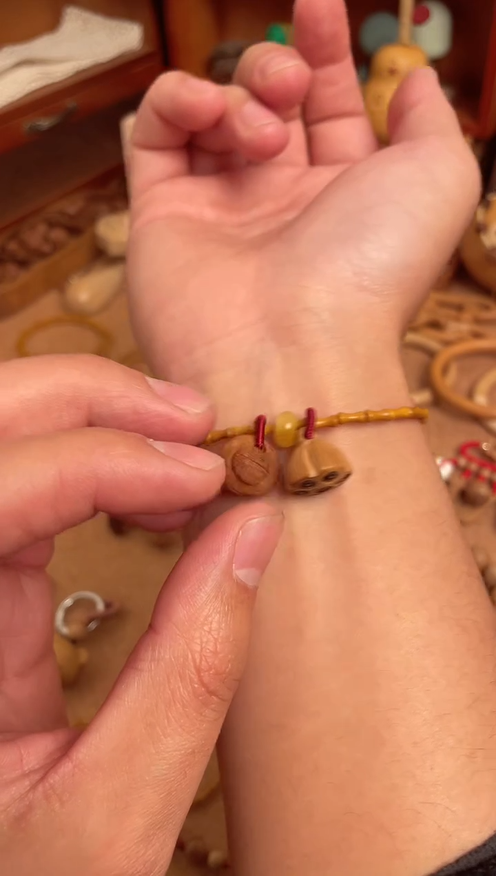 竹节手串一物一拍单圈好运连连加黄跑环