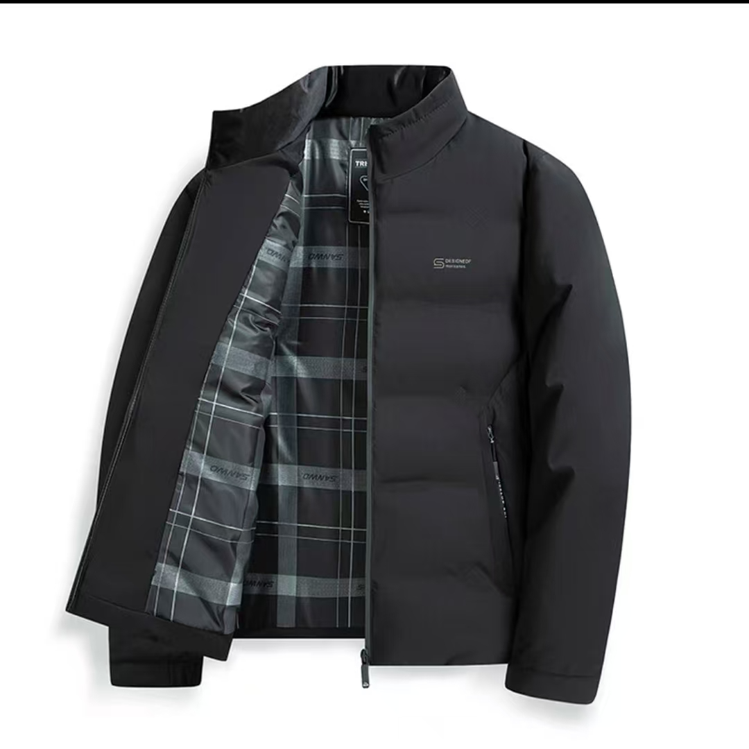 J38拼色短款男士保暖冬季外套时尚