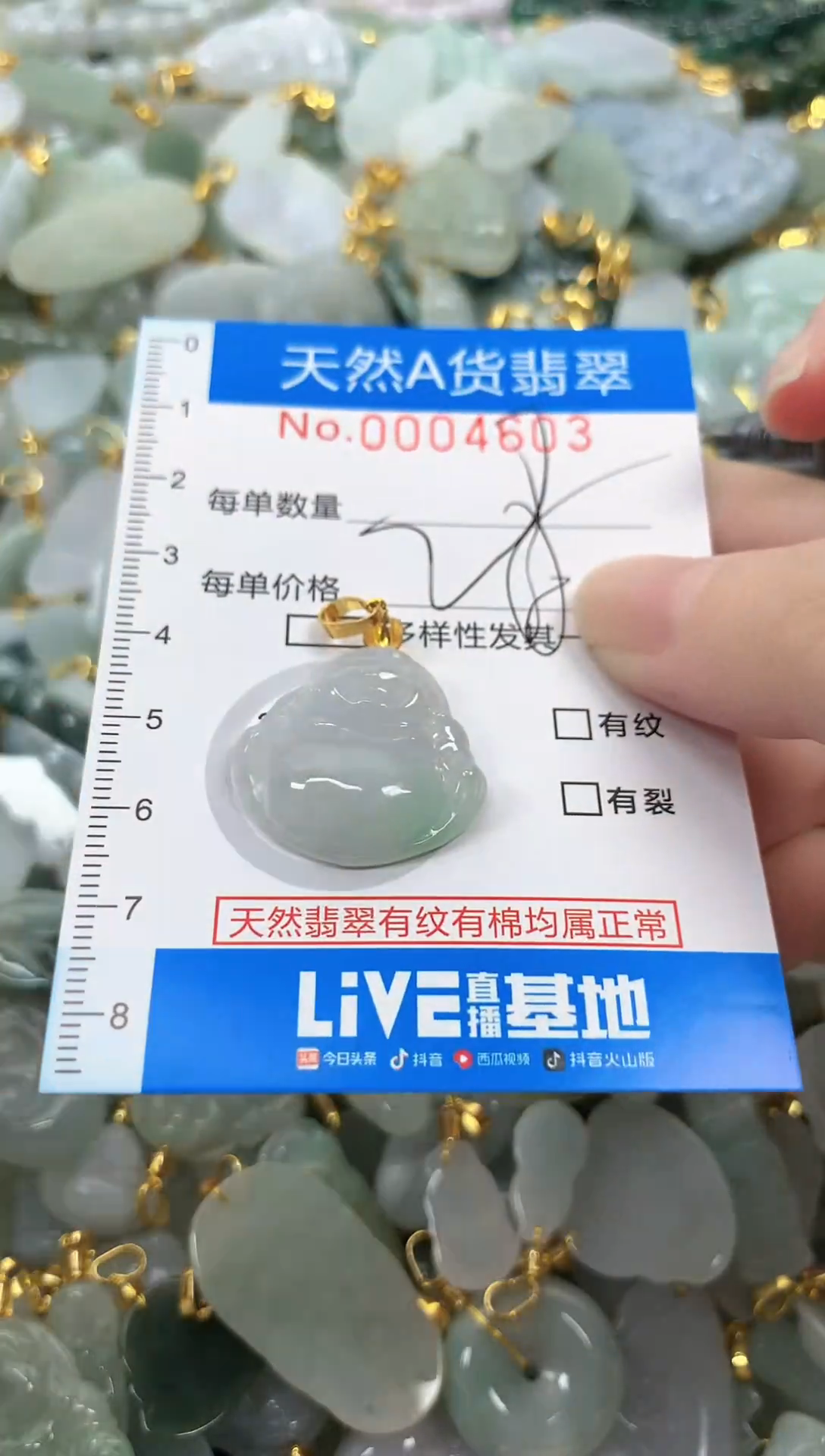 颈饰未镶嵌翡翠净货挂件-4603