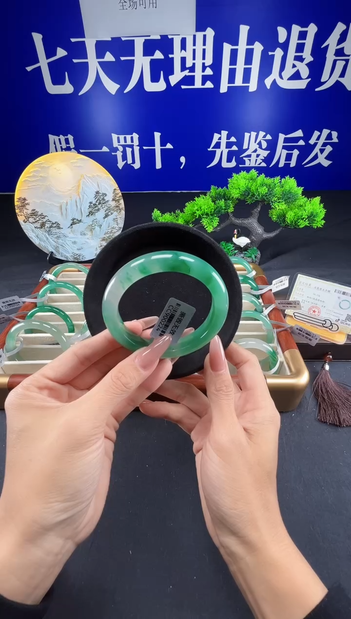未镶嵌手镯石英质玉（非洲翠）圈口59