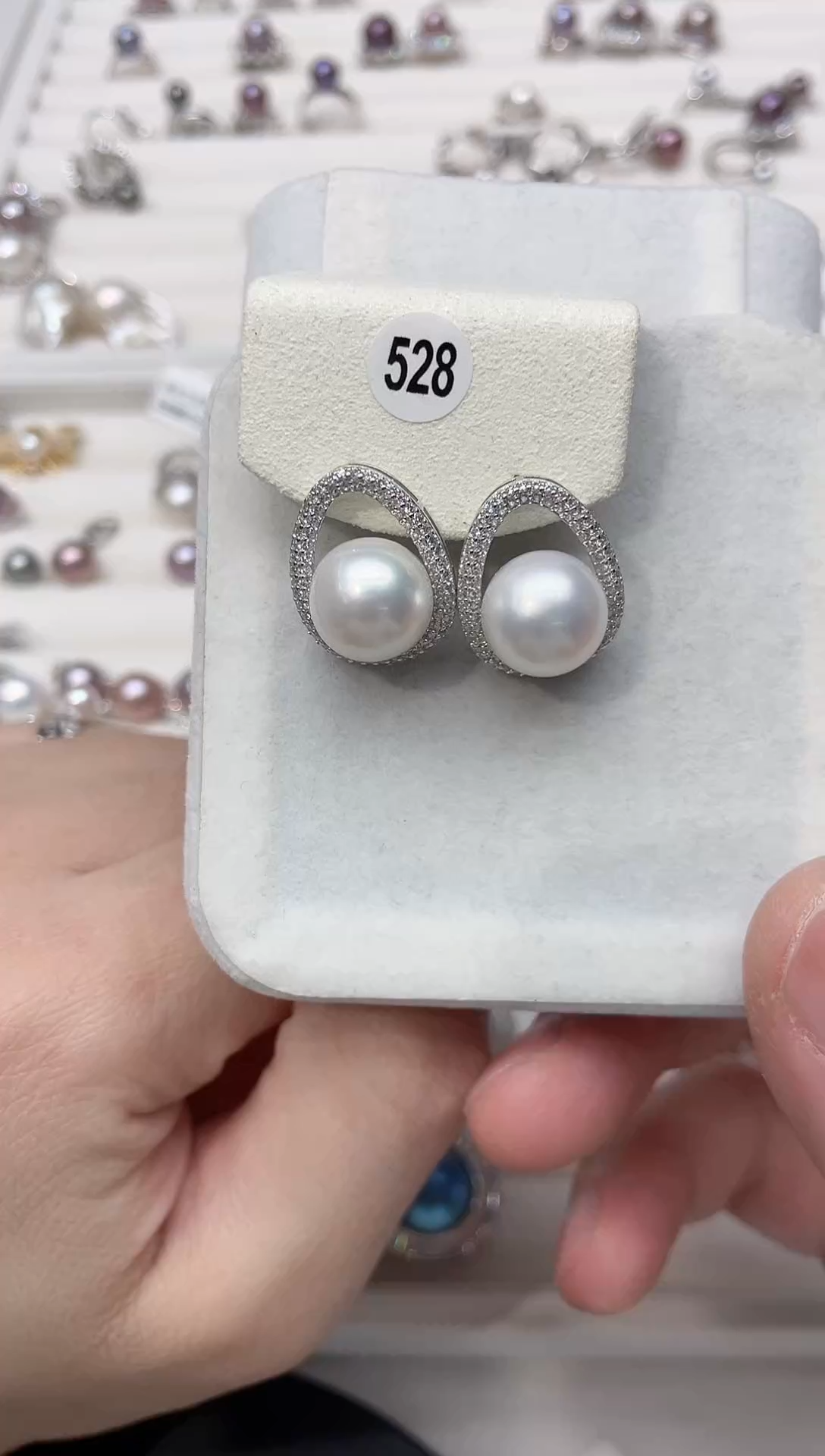 【闪购商品】海水珍珠耳饰银S925镶嵌耳饰