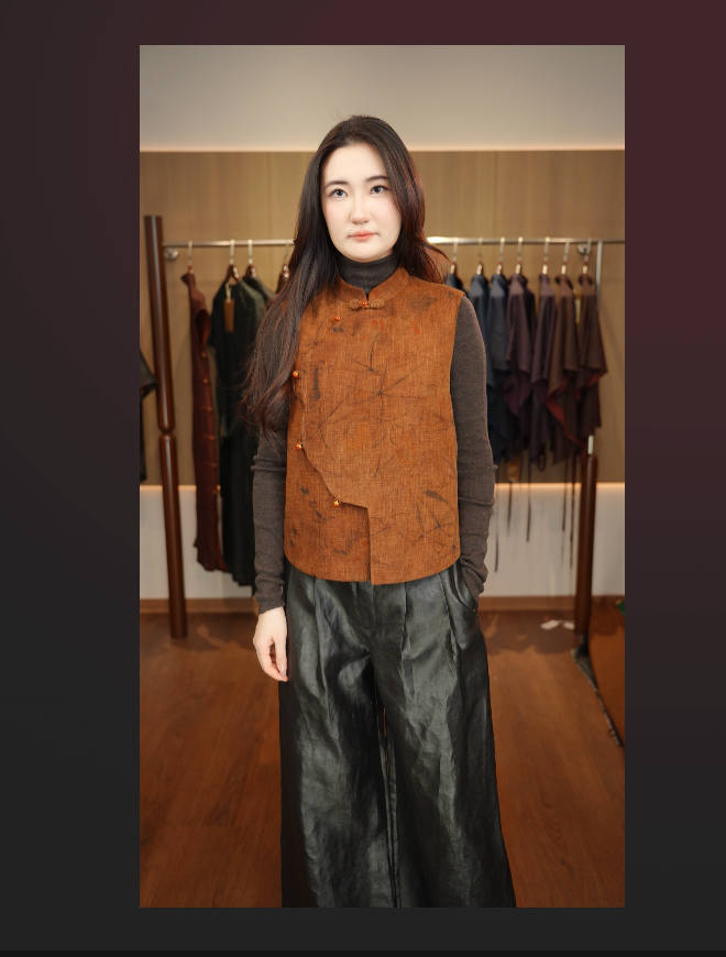 莨木与纱-亚麻上衣马甲