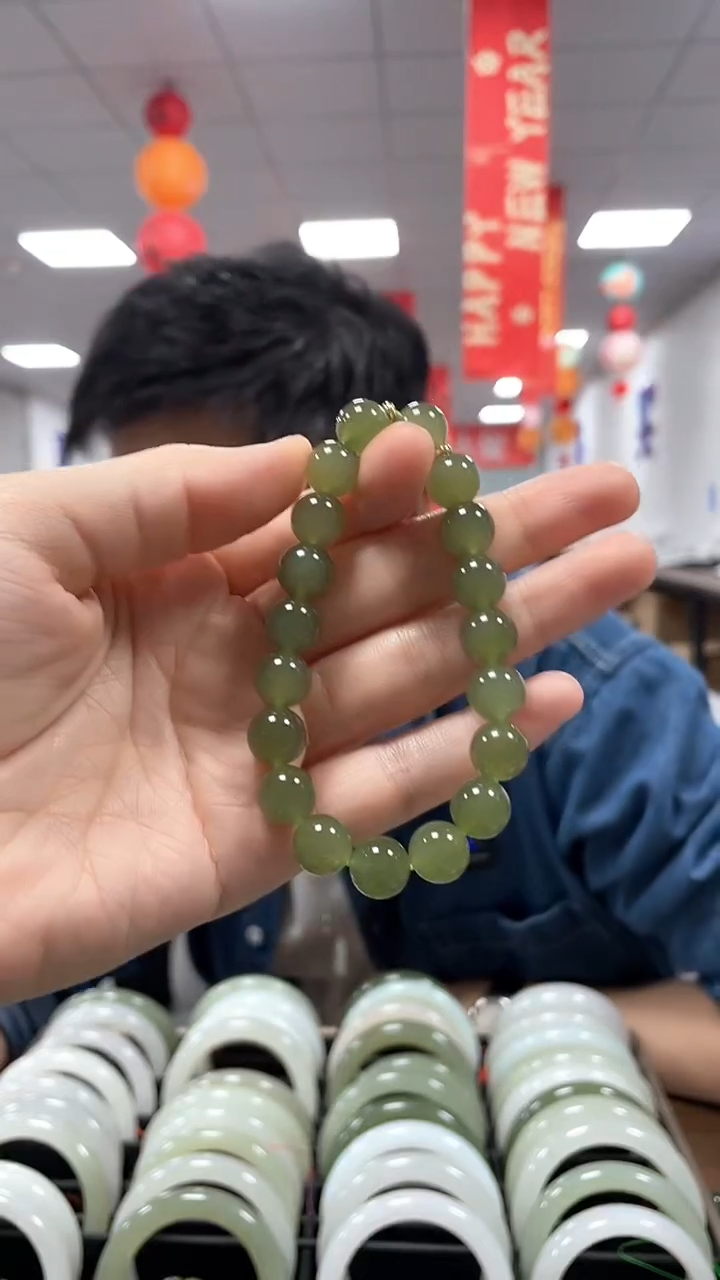 未镶嵌和田玉手链湖水冻葡萄肉卡10手串一条