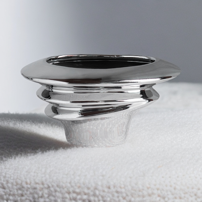 z飞碟花盆 【中通】 桌面陶瓷色釉  蝴蝶兰 现代简约风  不带花