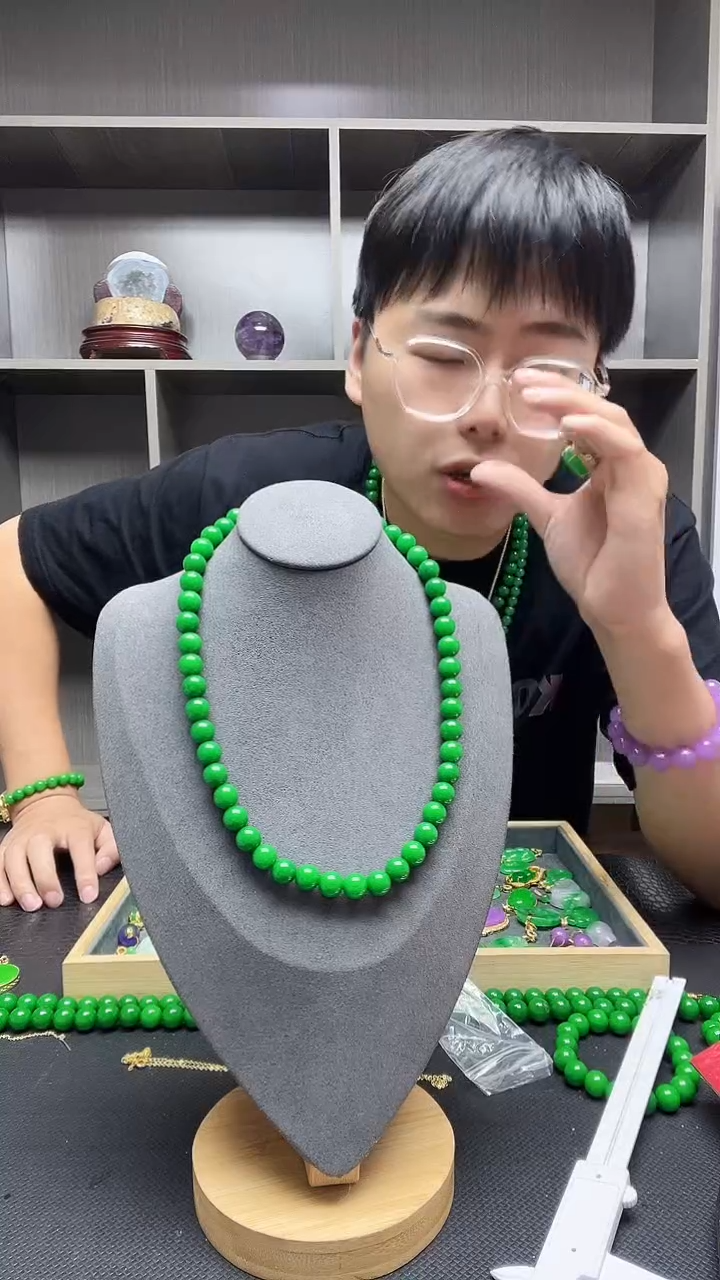 翡翠14K金镶嵌项链项链