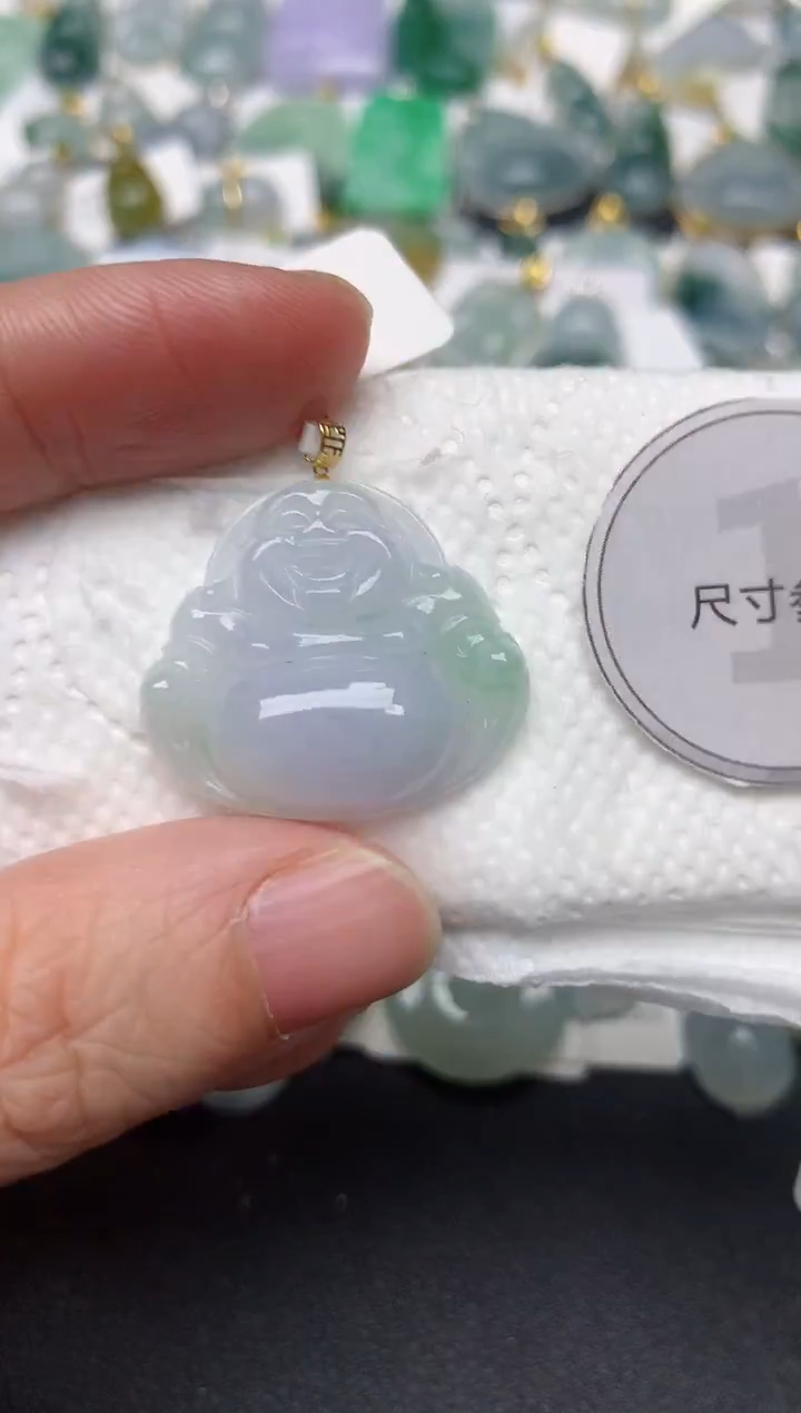 颈饰18K金镶嵌翡翠天然缅甸A货翡翠