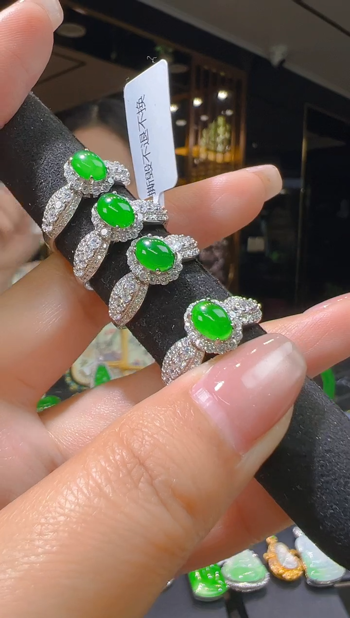 【闪购商品】翡翠戒指银S925镶嵌018（多样性发其一）