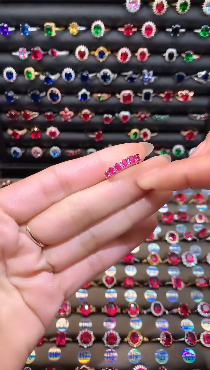 【闪购商品】红宝石戒指银S925镶嵌白