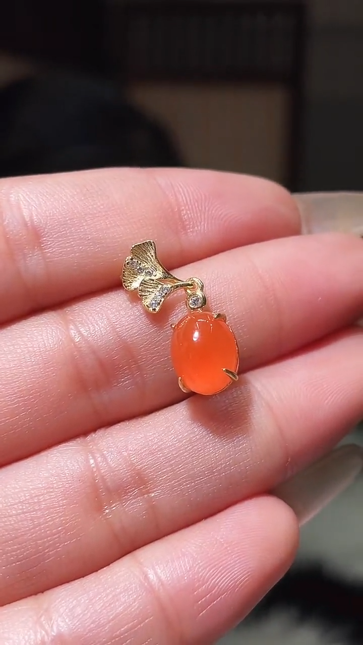 未镶嵌南红玛瑙耳饰保山冰红