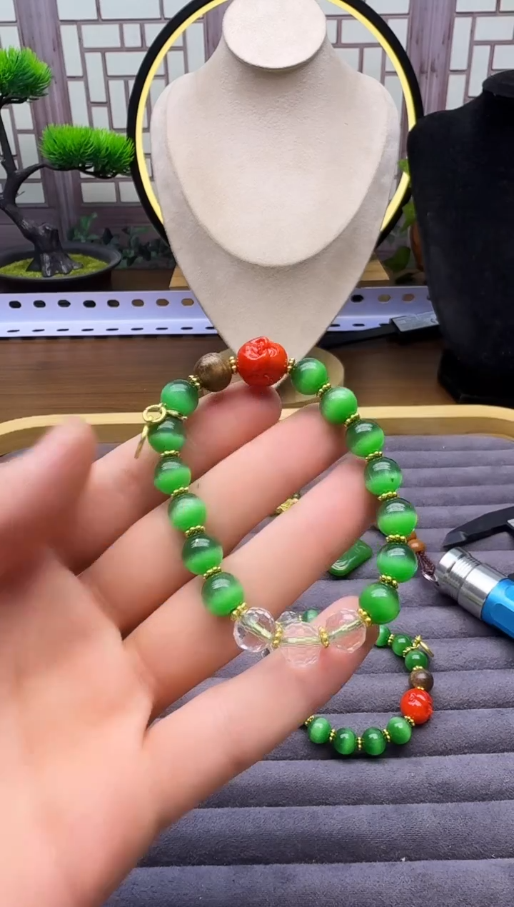 14K金镶嵌手链碧玺L54    