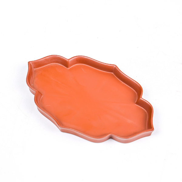 陶公粟原矿小煤窑朱泥菱花形紫砂复古茶托壶承壶垫茶托盘干泡盘