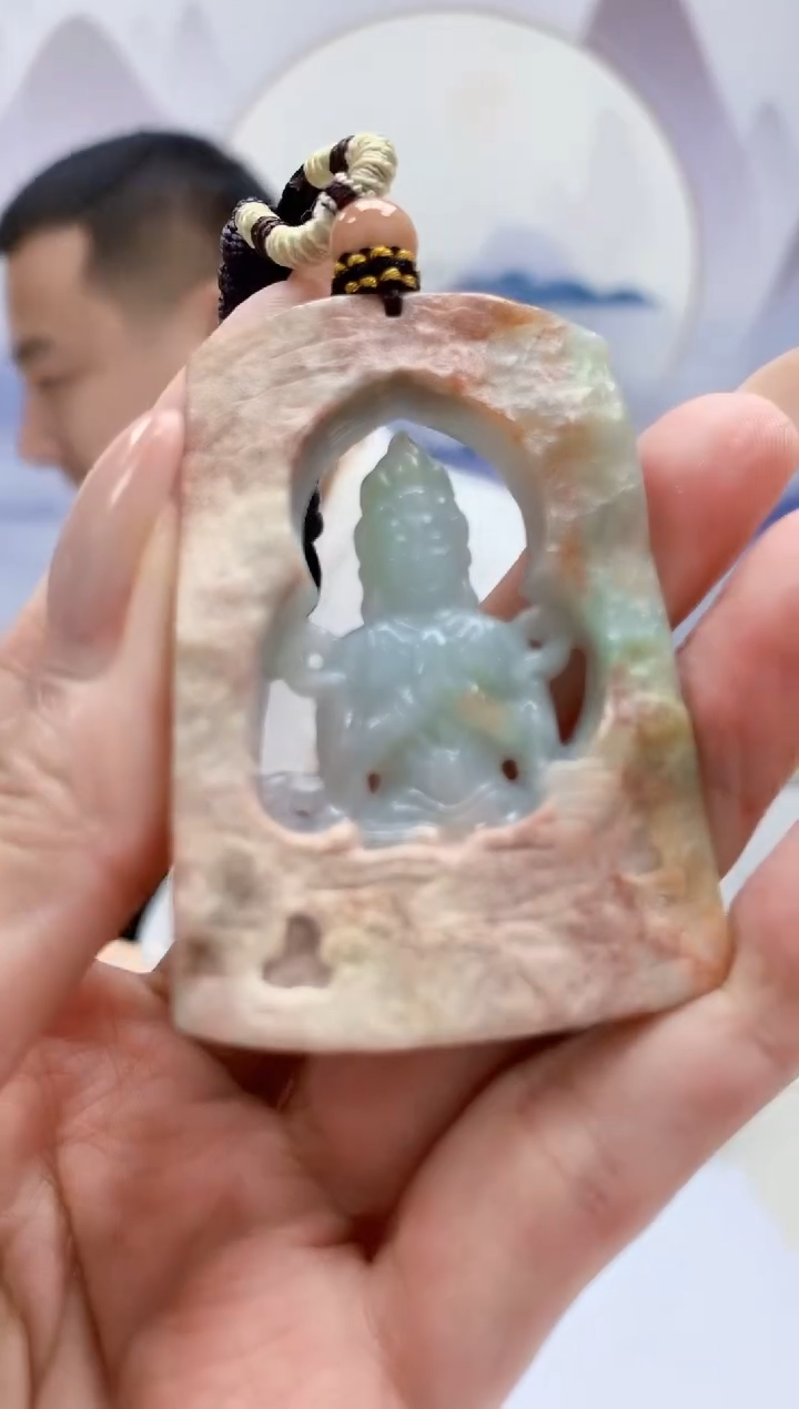 定制翡翠未镶嵌4898MM-毛货挂件142