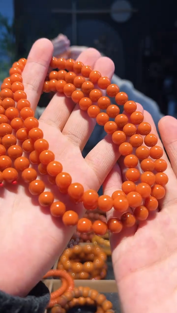 【闪购商品】南红玛瑙手串未镶嵌9+108(柿1000)