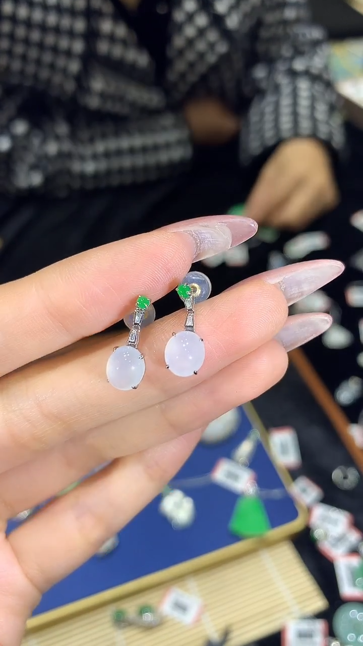 【闪购商品】翡翠耳饰18K金镶嵌翡翠耳饰WXY