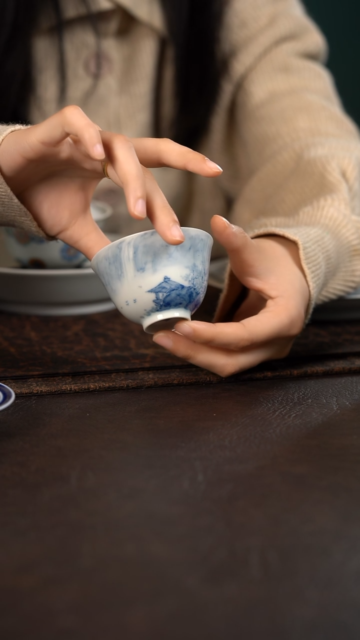 【闪购商品】杯HLX陶瓷山水撇口杯881