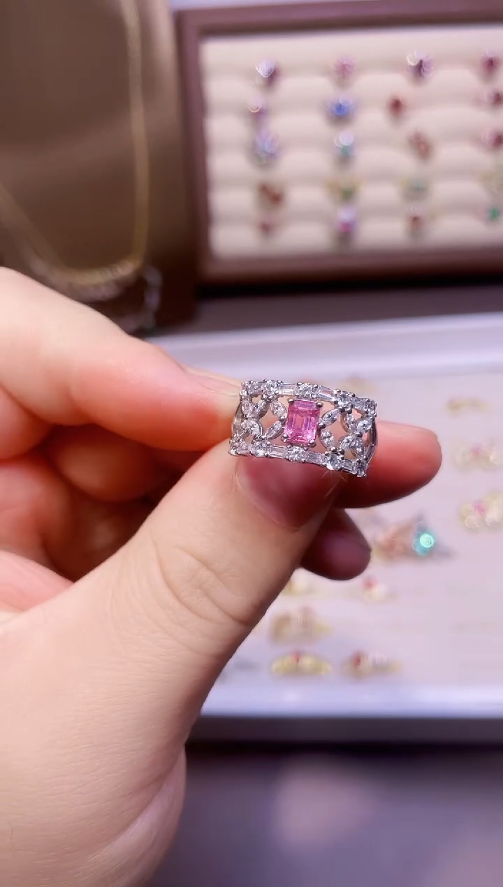 【闪购商品】彩色蓝宝石戒指银S925镶嵌一枚