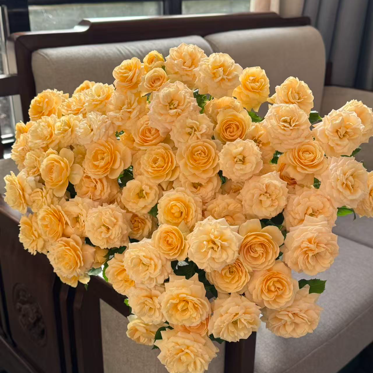 【陌上花开】香芒起司-稀有多头玫瑰（注意带包装醒花哦~）