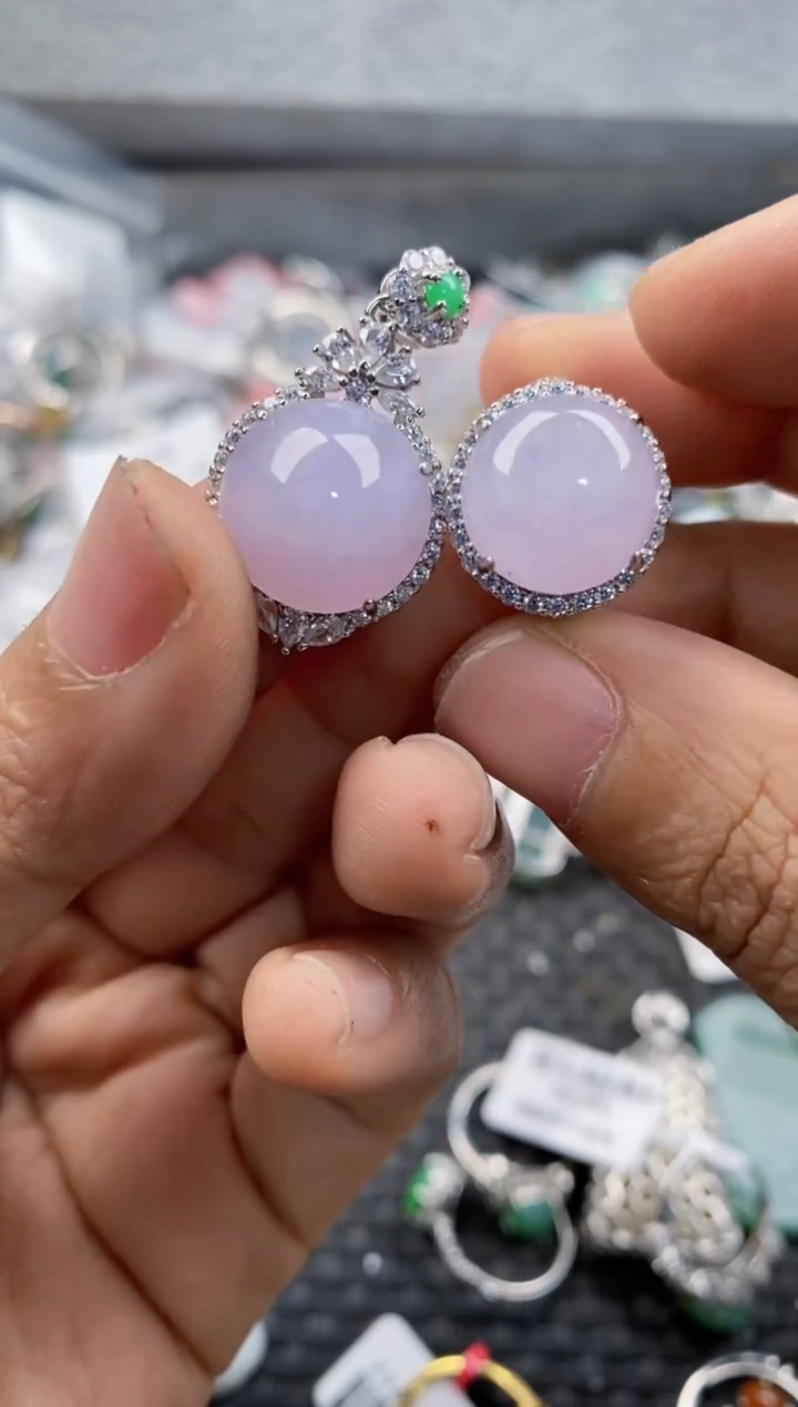 银S925镶嵌戒指翡翠666     1