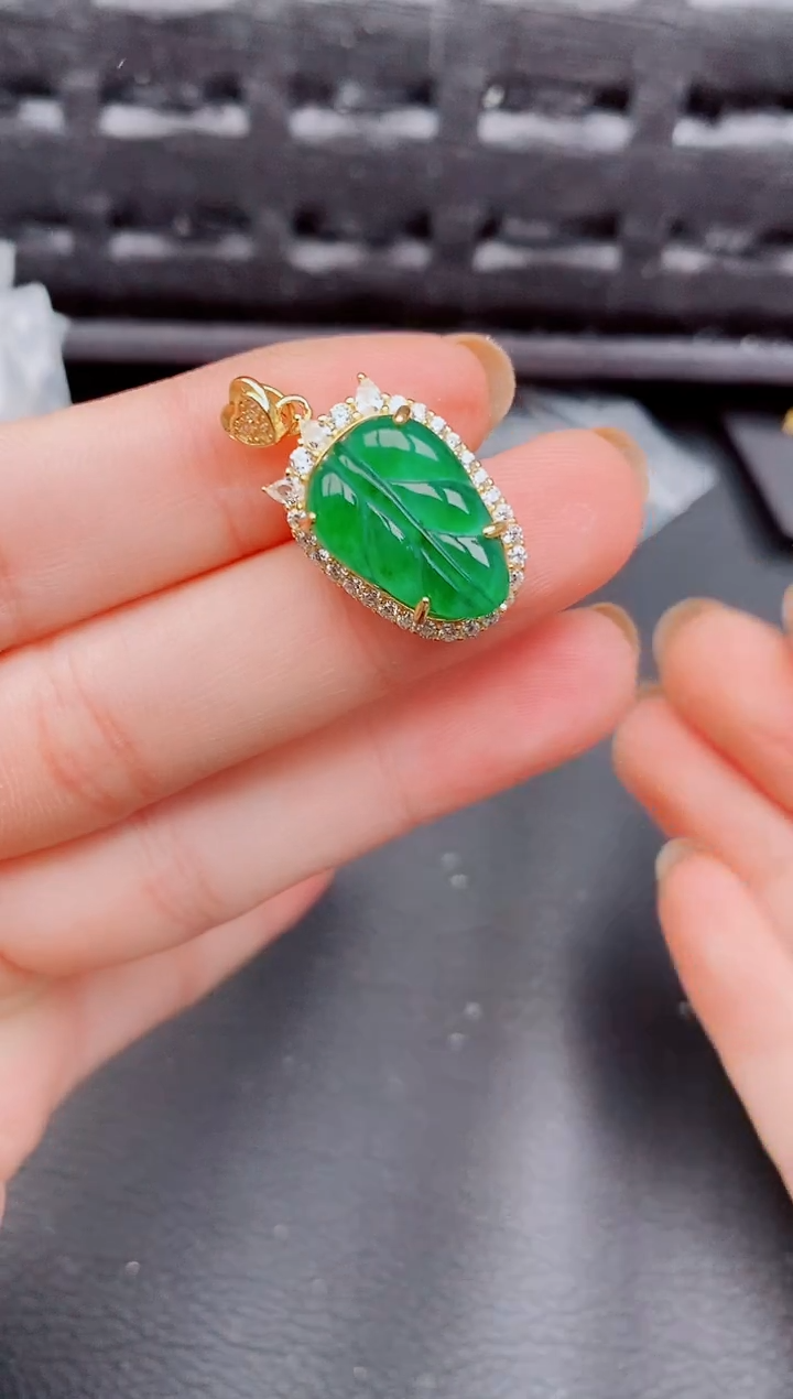 【闪购商品】翡翠颈饰银S925镶嵌天然a货翡翠1119