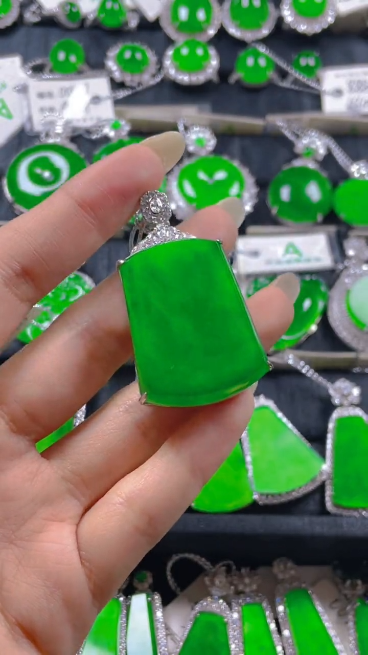 颈饰银S925镶嵌翡翠11