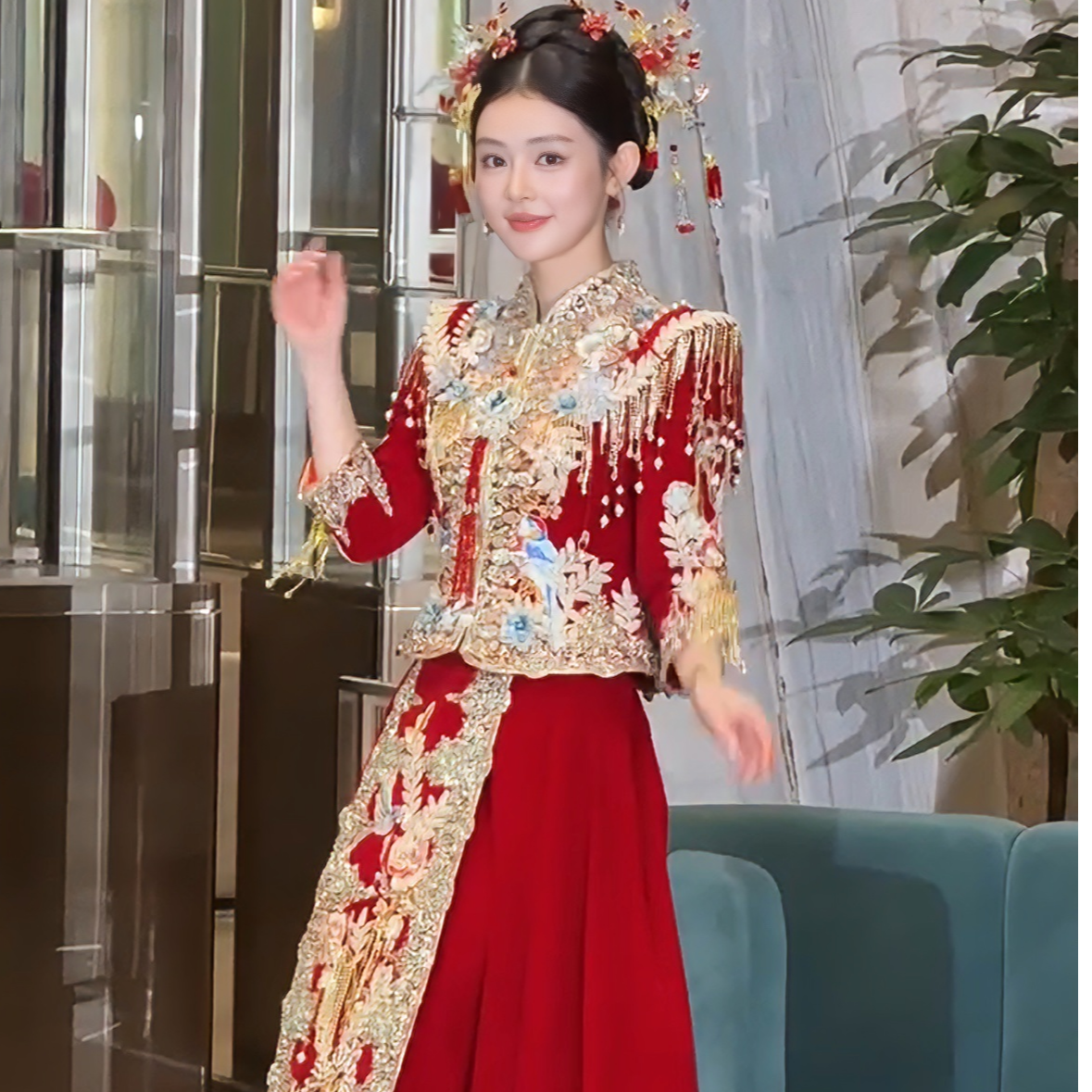 丝绒秀禾服情侣套装婚服2025新款冬季国风喜嫁结婚礼服高端敬酒服
