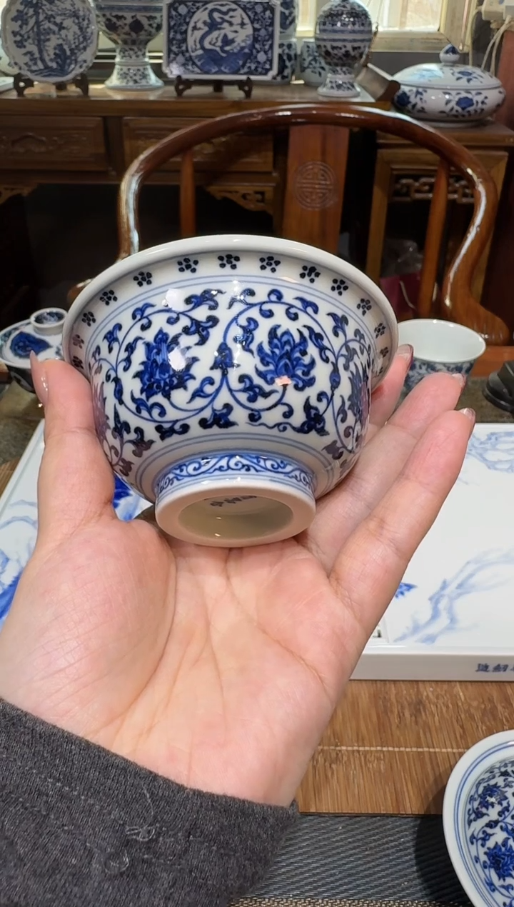 【闪购商品】杯三方器合缠枝双狮大压手