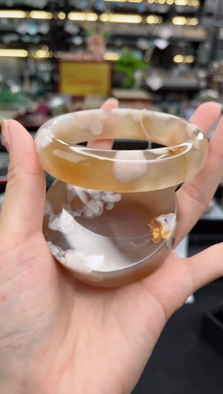 【闪购商品】石英质玉手镯未镶嵌64圈口（赠品镯心）3453453