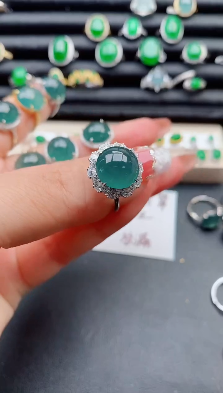 【闪购商品】翡翠戒指银S925镶嵌21321