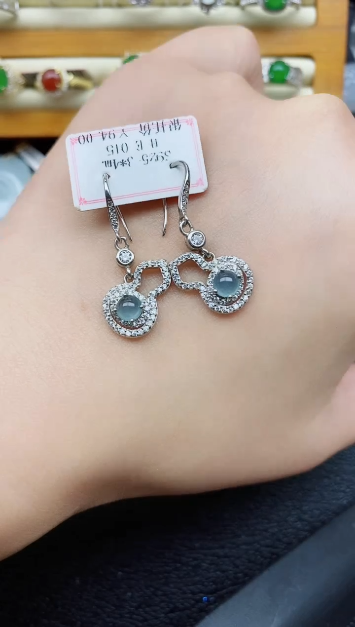 银S925镶嵌戒指翡翠1