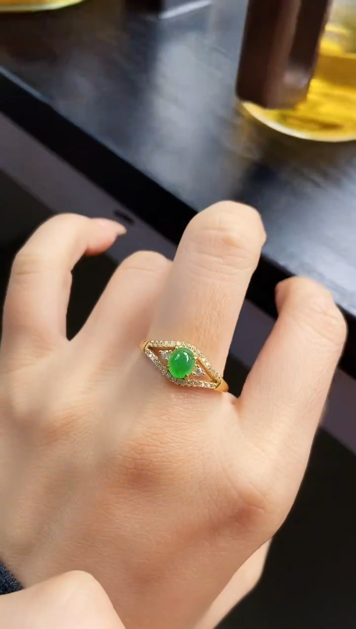 银S925镶嵌戒指翡翠12