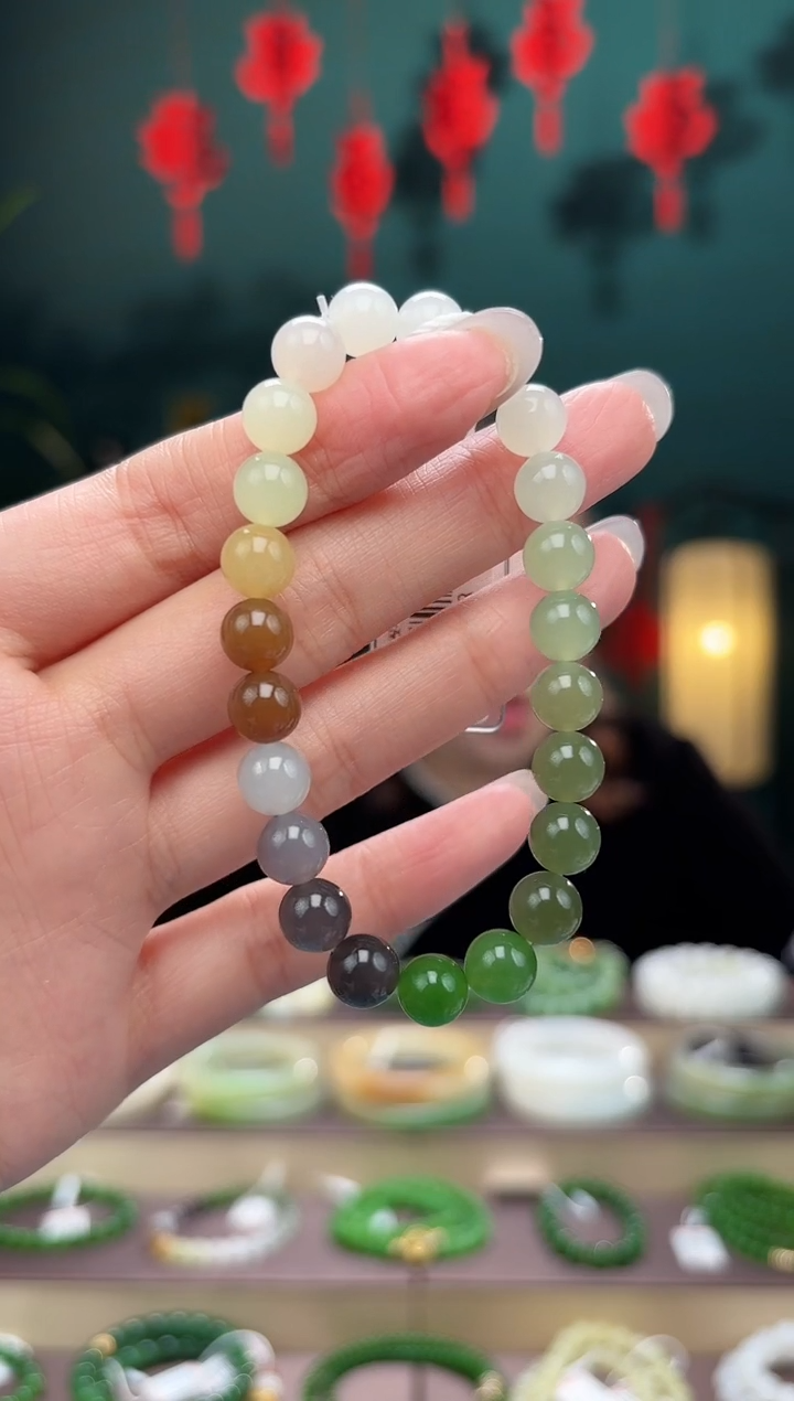 【闪购商品】和田玉手串未镶嵌卡8多宝手串多样性