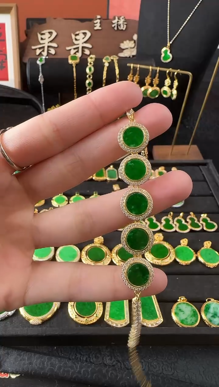 【闪购商品】翡翠手链银S925镶嵌手链