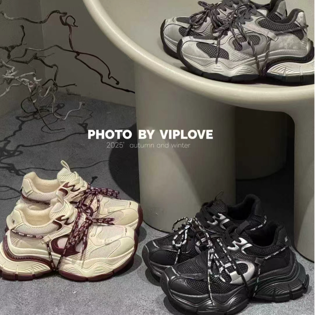 【多多】2026早春新款欧货时尚系带老爹鞋厚底休闲鞋（跟高6公分）