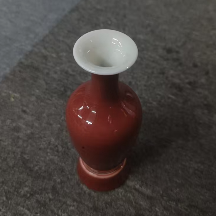 古陶瓷郎红美人醉赏瓶/带底座
