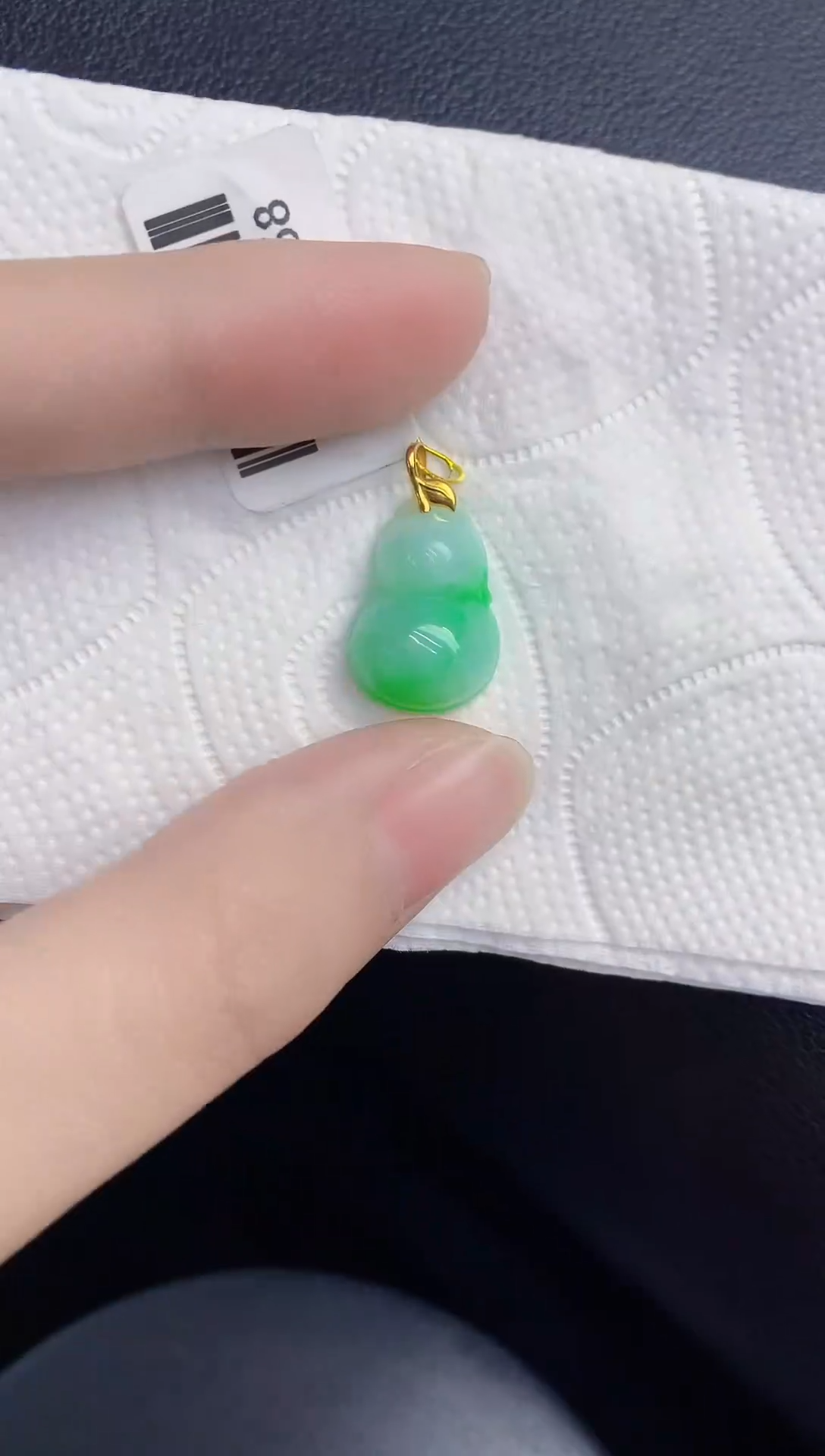 颈饰18K金镶嵌翡翠天然翡翠缅甸A货