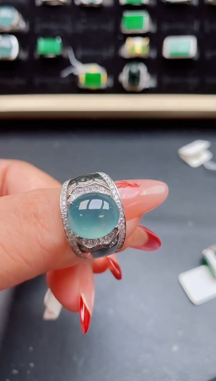 【闪购商品】翡翠戒指银S925镶嵌07050