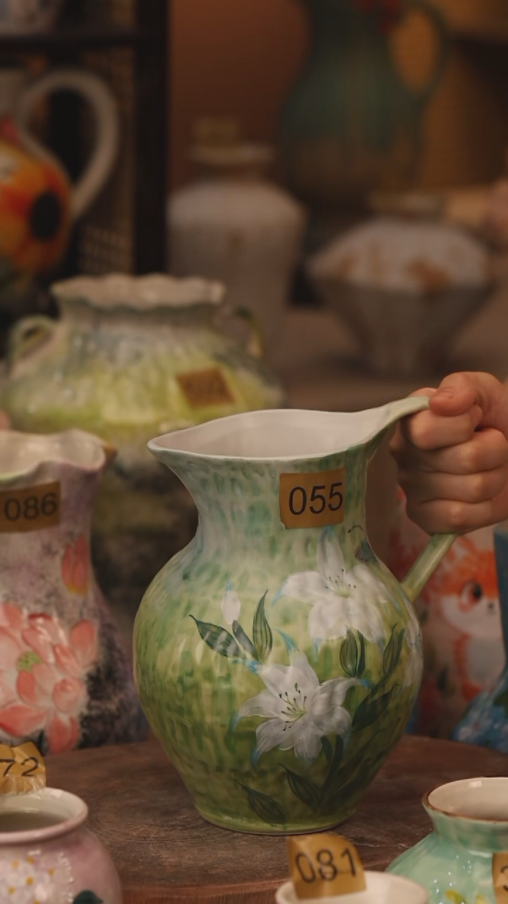 陶瓷055景德镇设计师手作花器摆件侘寂风